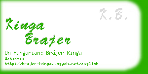kinga brajer business card